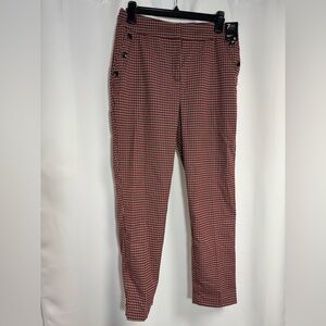 New York & Company Women's Red Checkered Trousers